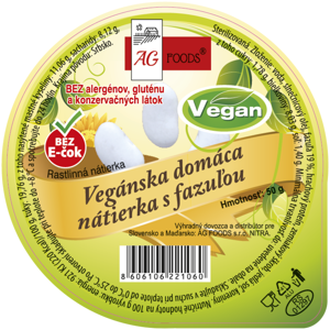 AG Foods Vegánska domáca nátierka s fazuľou 50 g